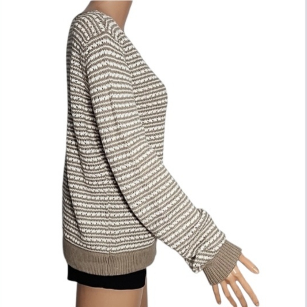 Eva Mendes New York Company Women's Crochet knit Brown And White Sweater Size M - Picture 5 of 8